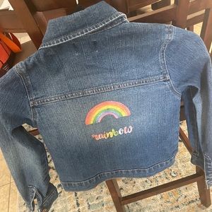 Jeans Jacket with Rainbow 🌈 in the back
